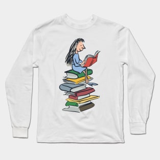 Bookworm girl gift Matilda Roald Dahl Long Sleeve T-Shirt